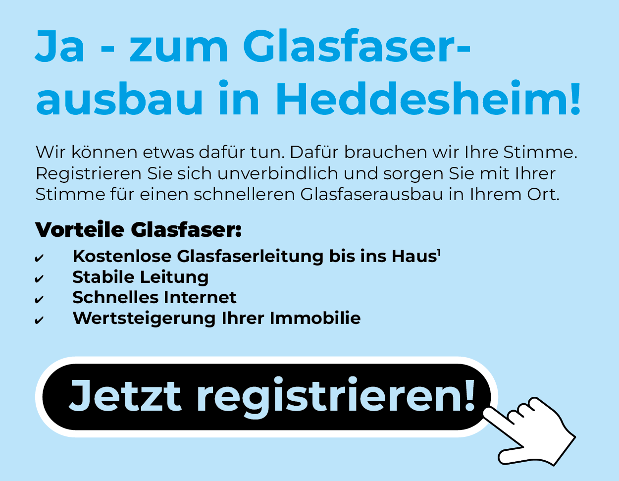 Glasfaserausbau - Jetzt registrieren